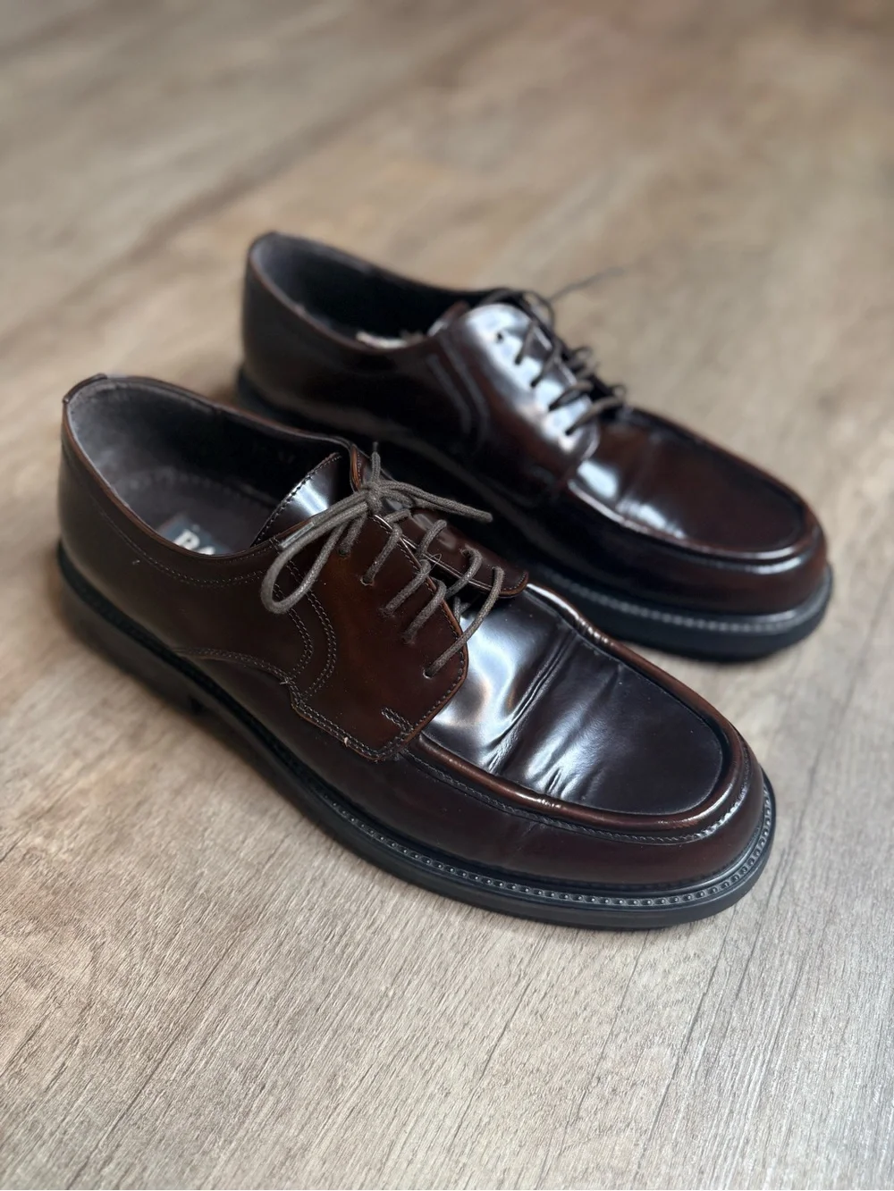 Classic Men's Brown Leather Derby Shoes from BASS